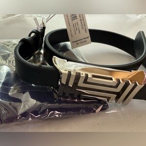 NWT TORY BURCH Fitbit Fret Double Wrap Bracelet Black, And Silver $175